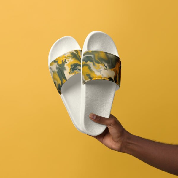 Men’s slides ( Mustard Drip ) - Image 5